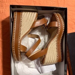 Polo Ralph Lauren Tan Wedge Sandals